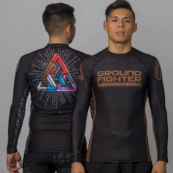 Ground Fighter BJJ Triangle Pyramid Ranked Rashguards